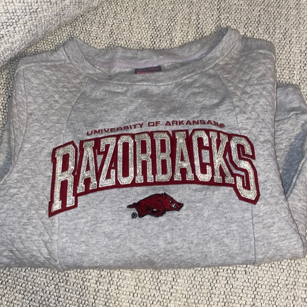 University of Arkansas Razorbacks Gray Crewneck Sweatshirt